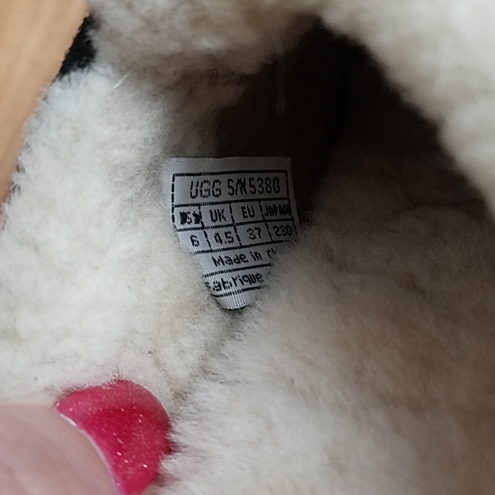 UGG Black Suede Mules with Cream Lining - Picture 6 of 8